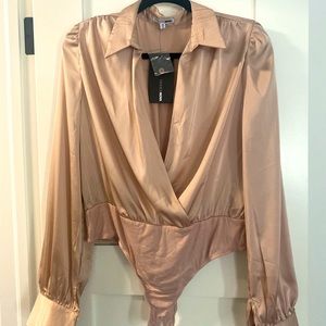 Pinky champagne collared blouse